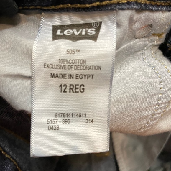 Levi Strauss & Co. Boys 505 Straight Blue Jeans Size 12 Regular W26" X L26" - Picture 4 of 5